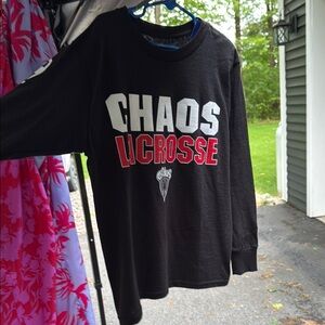 Champion Black and Red Long Sleeve Tee